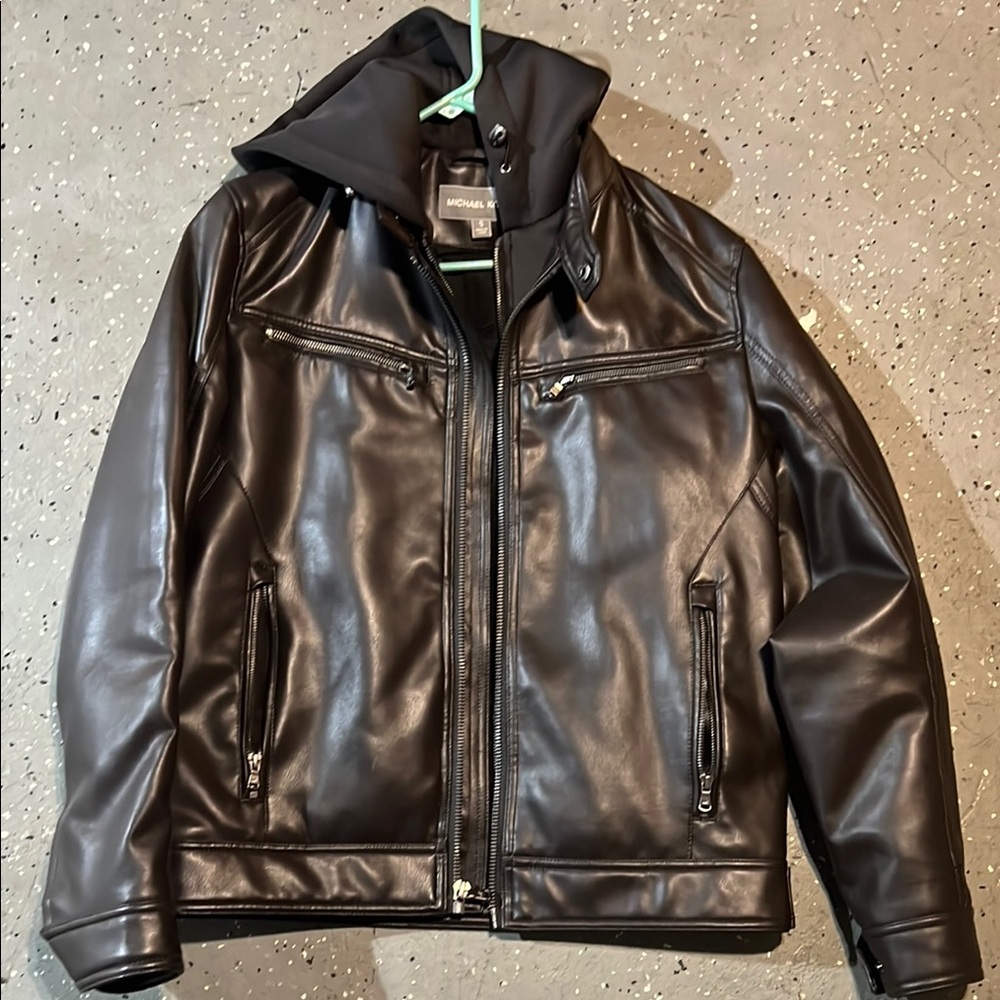 Michael Kors Black Performance Jacket with Stand-Up Collar